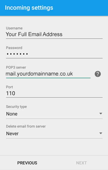 Incoming Settings