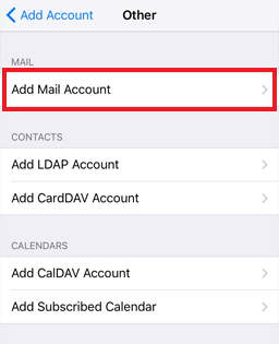 Add Mail Account