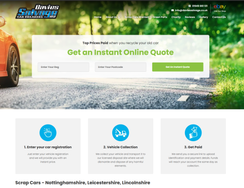 Web Design For Davies Salvage Ltd