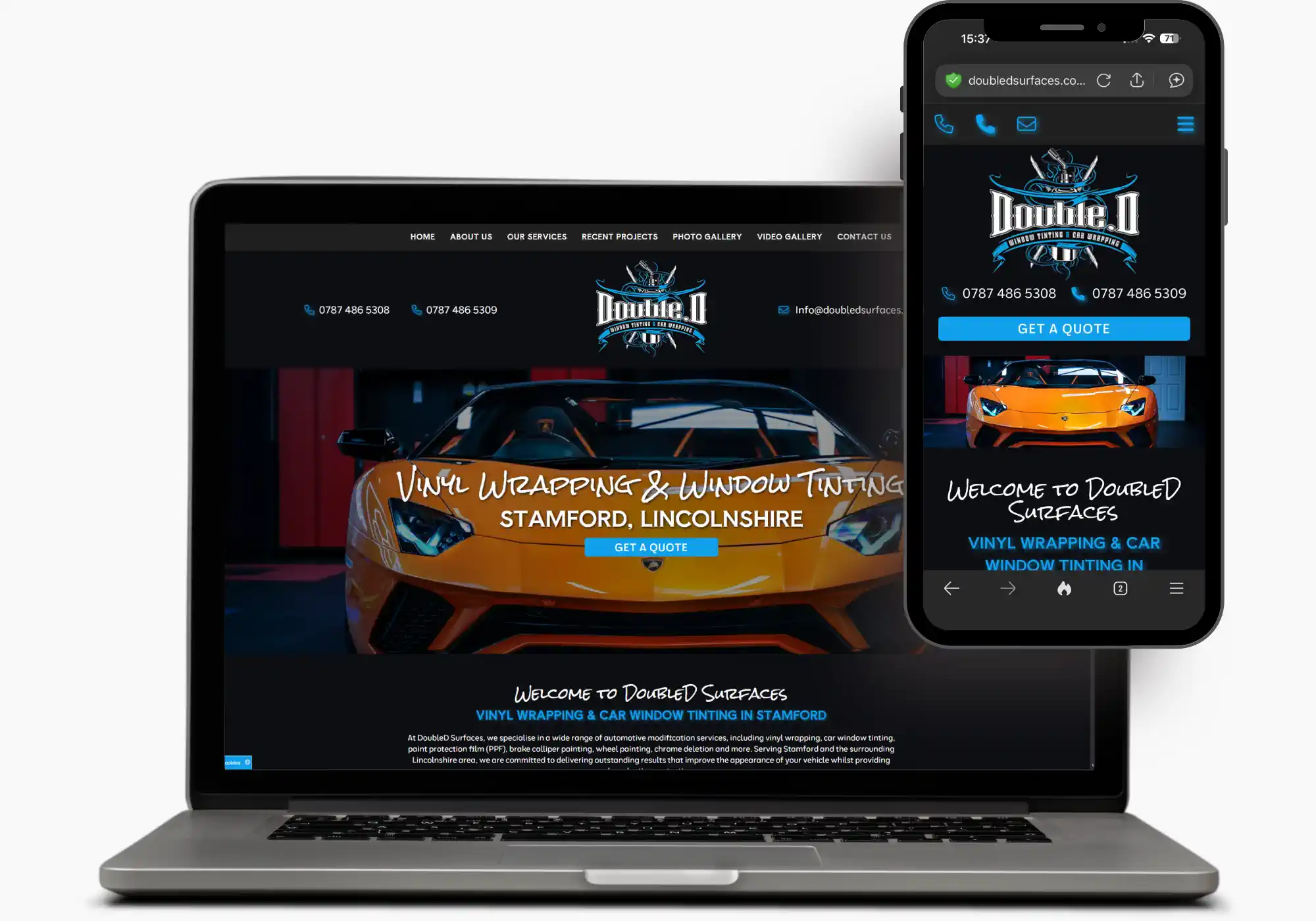 image of a laptop and mobile phone displaying a website screen