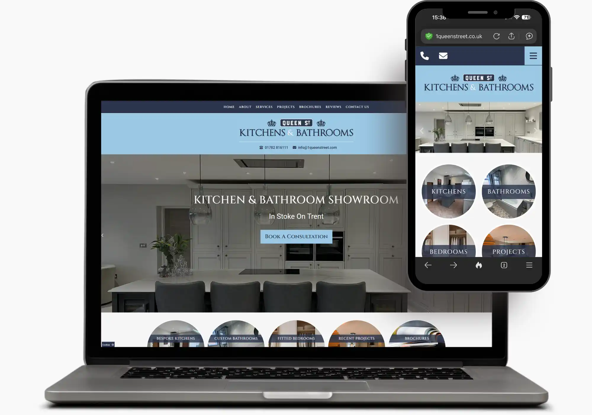 image of a laptop and mobile phone displaying a website screen